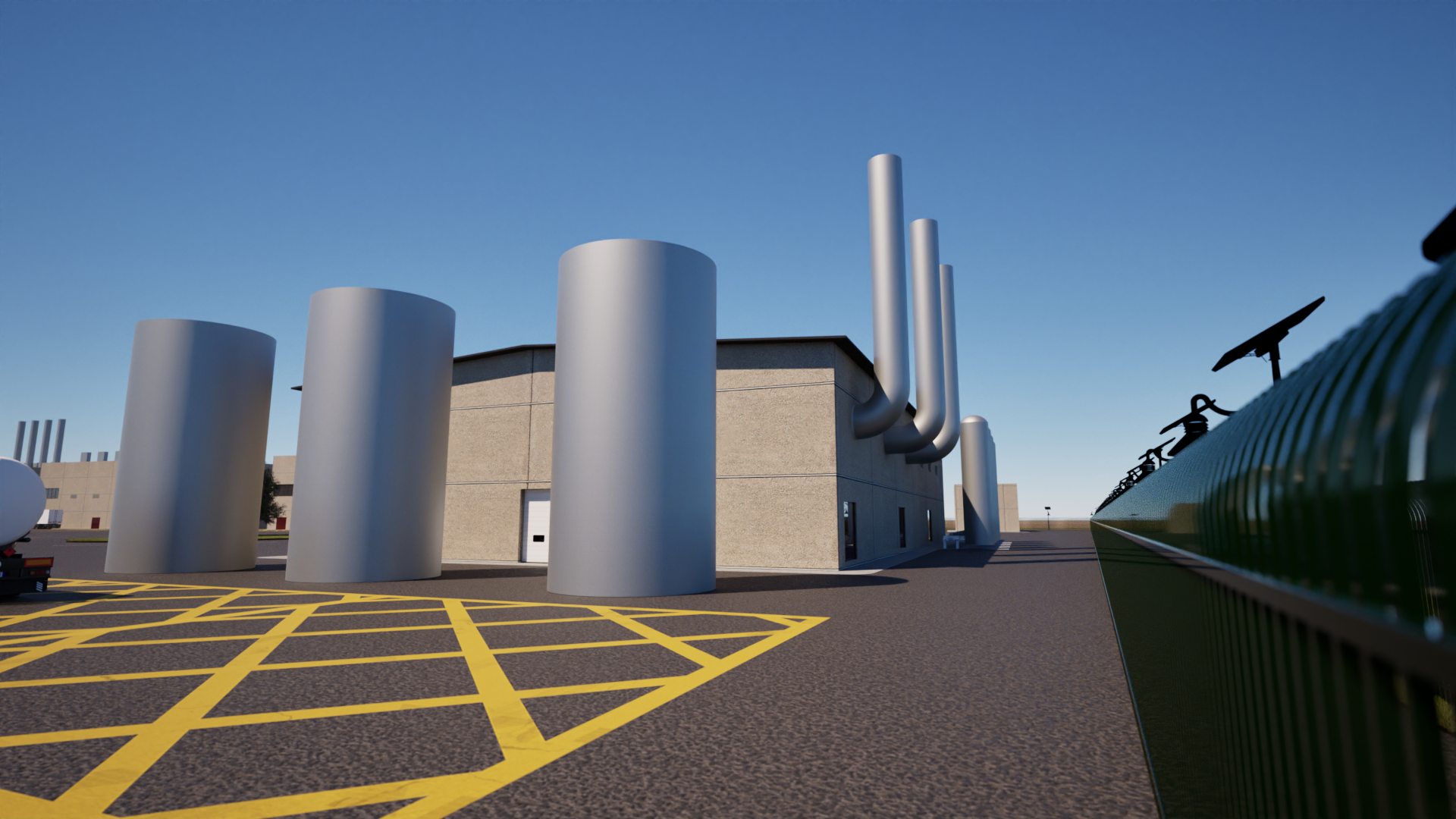 Process plant beside the energy centres